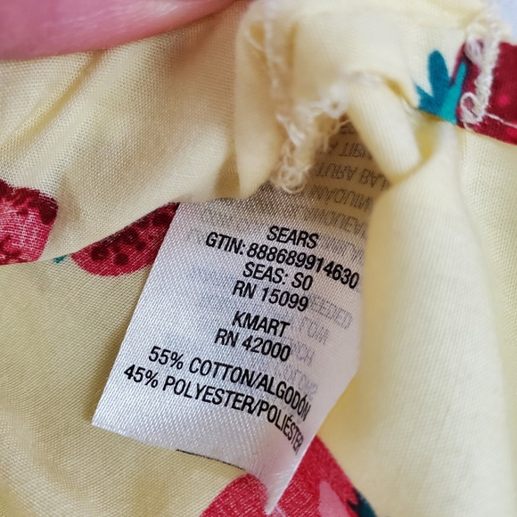 Laura Scott Stawberry Novelty Printed  Button Down Sleeveless Top Yellow Size M - Picture 7 of 10